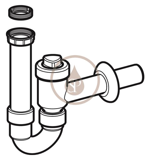 Geberit Rúrková zápachová uzávierka, uzatvárateľná, spätný ventil, vývod vodorovný, d 50 mmPríslušenstvo 152.861.1