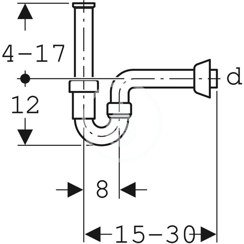 Geberit Rúrková zápachová uzávierka pre umývadlo a bidet, vývod vodorovný, d 40 mm, alpská bielaPríslušenstvo 151.100
