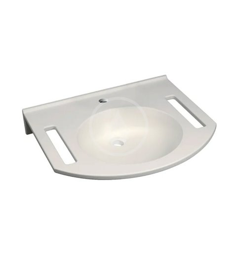 Geberit Umývadlo bezbariérové, 600x550x115 mm, bez prepadu, otvor na batériu, alpská biela Publica 402160016