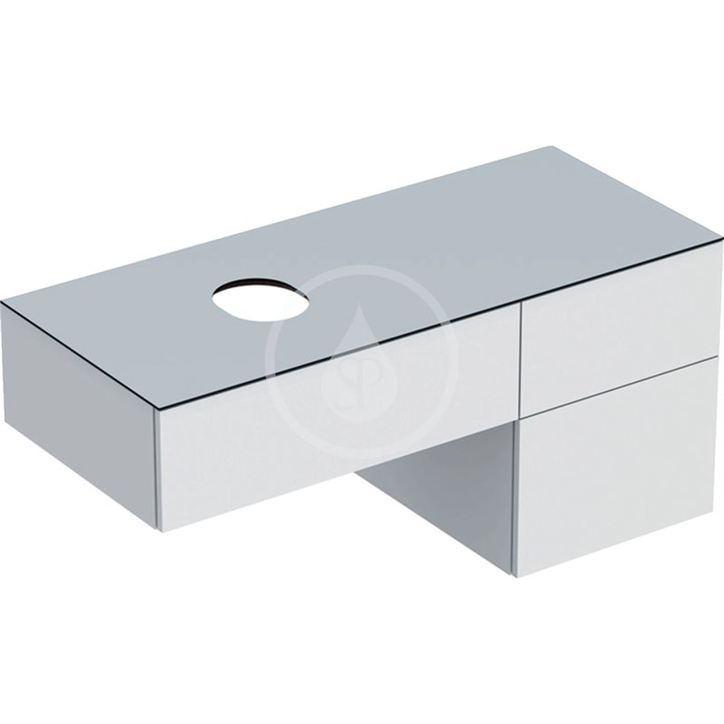Geberit Umývadlová skrinka, 1200x510x550 mm, 3 zásuvky a zápachová uzávierka, lesklá biela/matná biela VariForm 501.183.