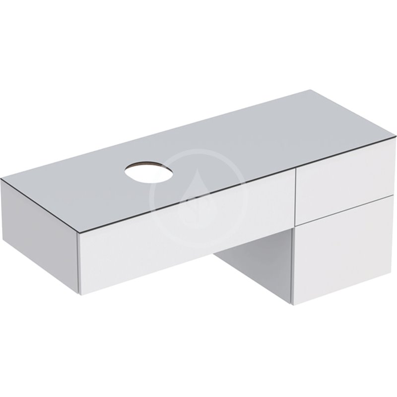 Geberit Umývadlová skrinka, 1350x510x550 mm, 3 zásuvky a zápachová uzávierka, lesklá biela/matná biela VariForm 501.189.