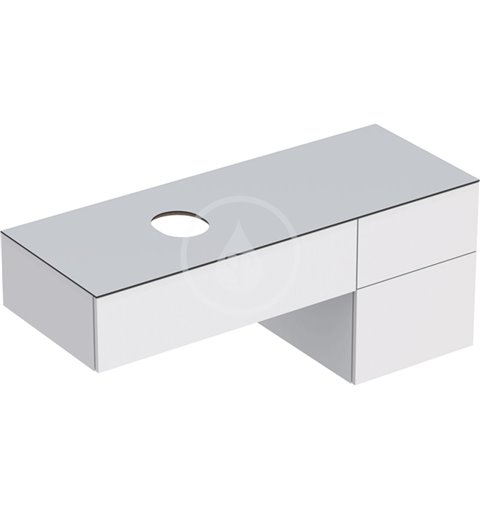 Geberit Umývadlová skrinka, 1350x510x550 mm, 3 zásuvky a zápachová uzávierka, lesklá biela/matná biela VariForm 501.189.