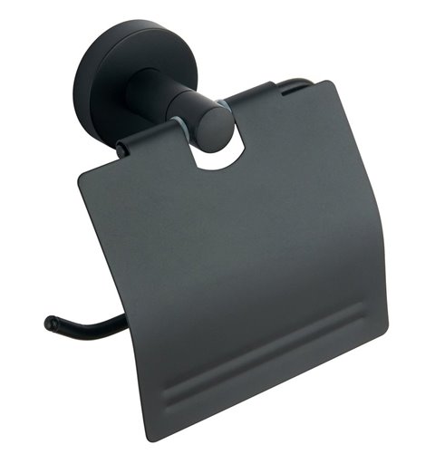 Aqualine SAMBA držiak toaletného papiera s krytom, čierna SB207