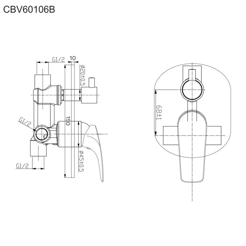 Mereo Vaňový set s dvojcestnou podomietkovú batérií CB650VE1