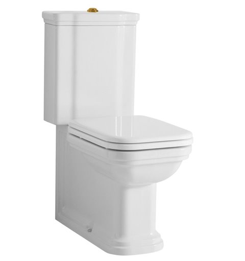 Kerasan WALDORF WC kombi, spodný/zadný odpad, biela-chrom WCSET18-WALDORF