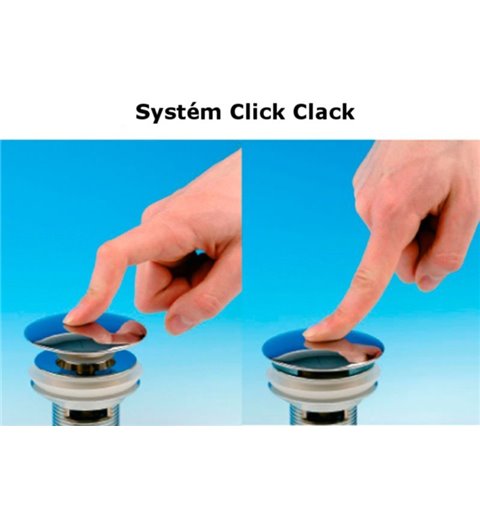  Uzatvárateľná guľatá výpusť pre umývadlá s prepadom aj bez, Click Clack,V 10-55mm, čierna CV1002B