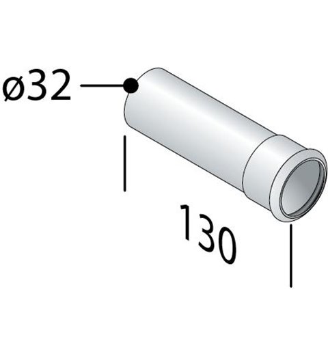 Omp Tea Predlžovacia trubka sifónu s prírubou, 32/130mm, chróm 100.130.5