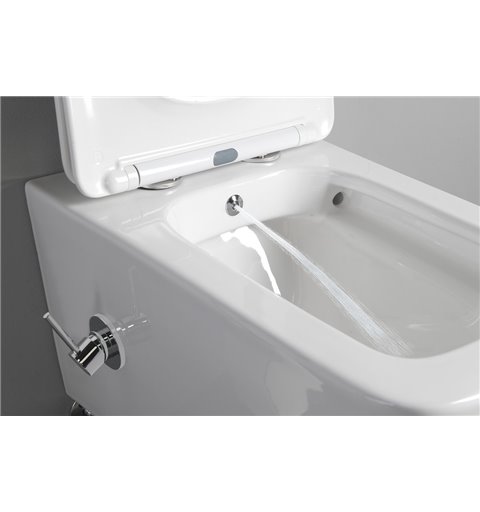 Sapho PORTO závesná WC misa s bidetom, Rimless, 36x52 cm, biela PZ102RX