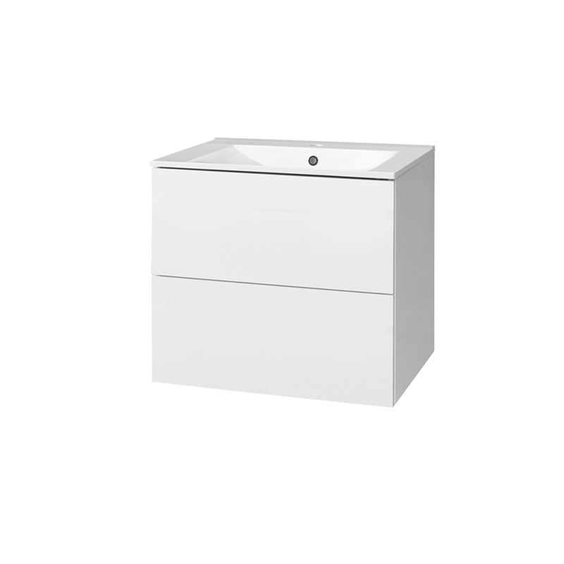 Mereo Aira, kúpeľňová skrinka, s keramickým umývadlom 60 cm, biela CN710