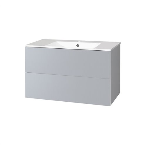 Mereo Aira, kúpeľňová skrinka, s keramickým umývadlom 100 cm, sivá CN732