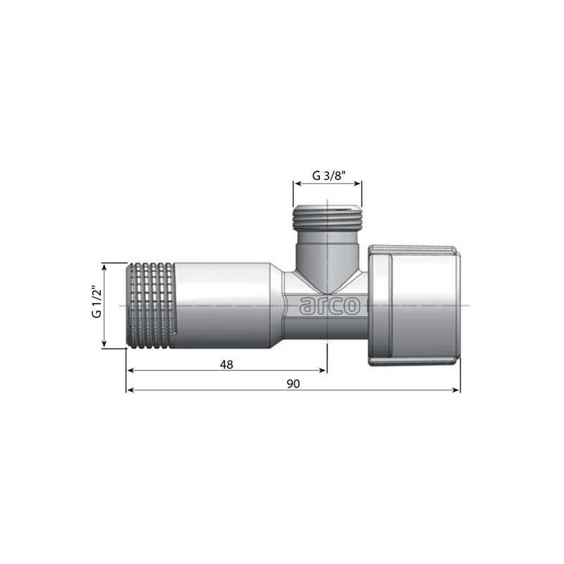 Arco ARCO rohový ventil bez matky A-80 1/2'x3/8', anticalc, chróm, pár A80MAC