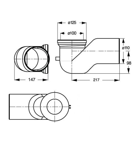 Bruckner WC koleno 90°, priemer 110 mm, ABS/biela 159.316.0