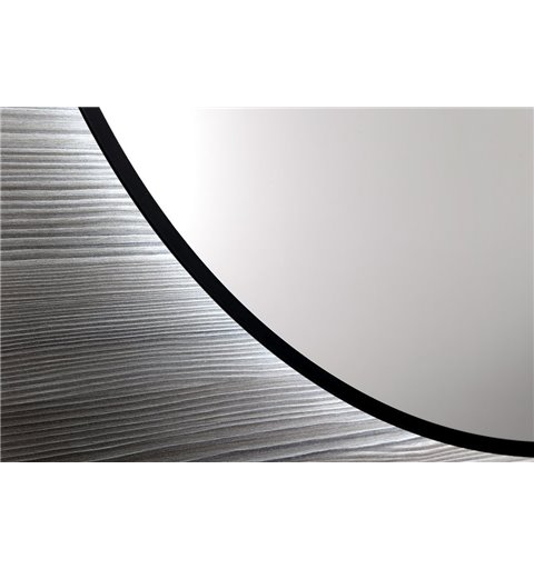 Sapho SHARON LED podsvietené zrkadlo Ø 80cm, čierna mat E28904CI