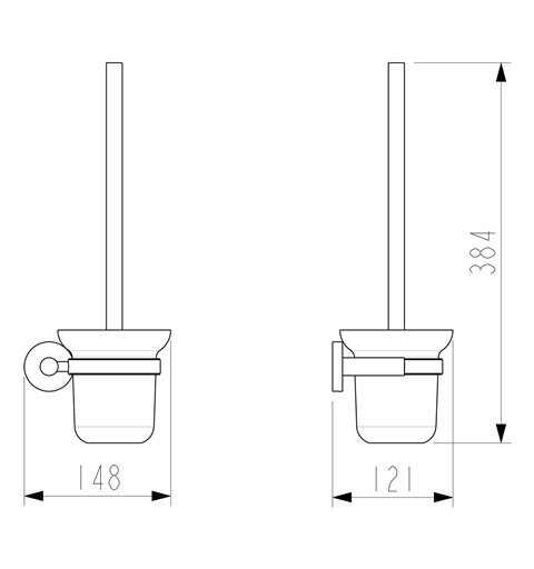 Sapho X-ROUND WC kefa nástenná, mliečne sklo, chróm XR323
