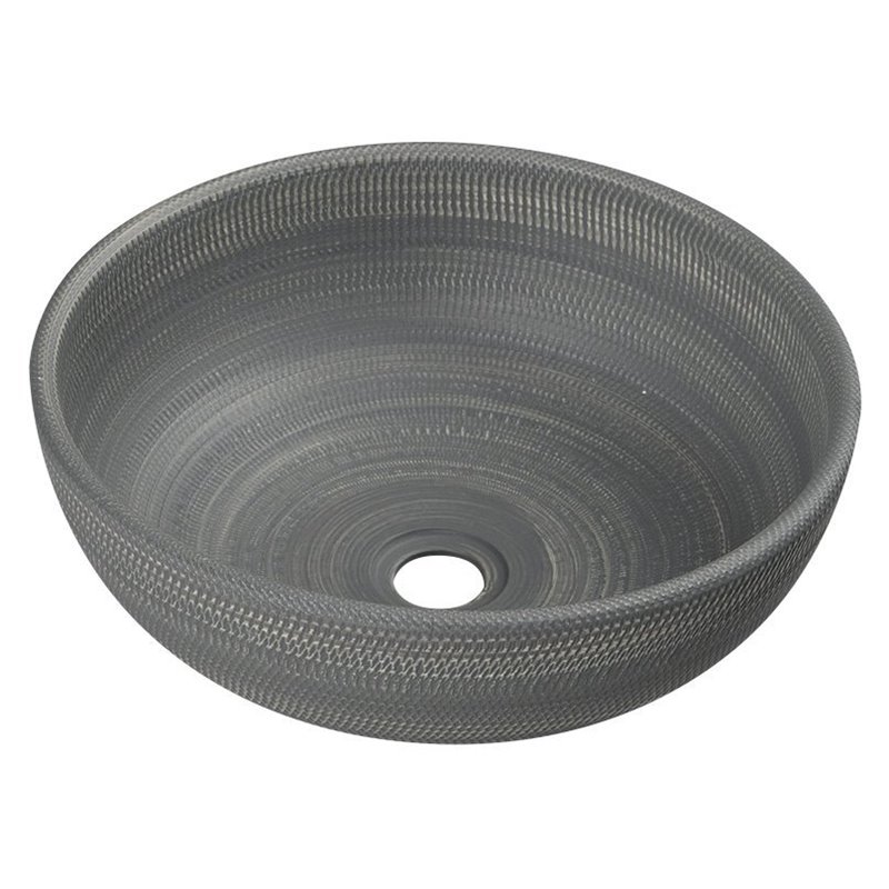 Sapho PRIORI keramické umývadlo, priemer 41 cm, 15 cm, farba šedá so vzorom PI024