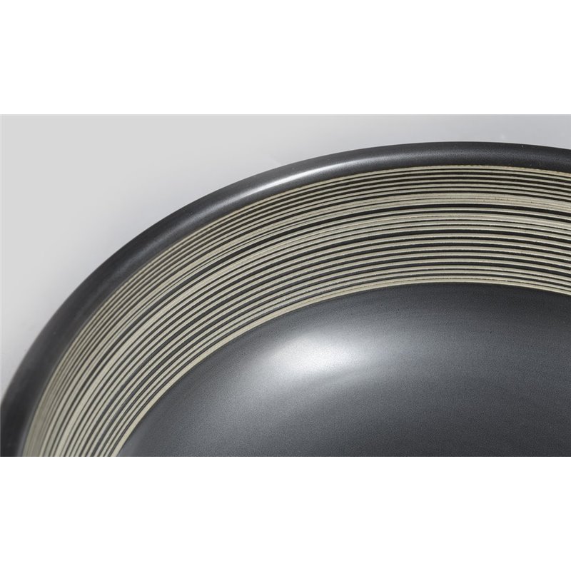 Sapho PRIORI keramické umývadlo, priemer 41 cm, 15 cm, farba čierna s bielou maľbou PI025