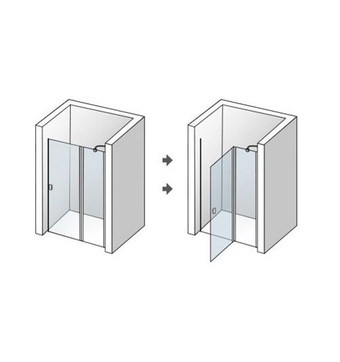 AQUATEK GLASS B5 100cm dvere do niky, profil chróm, sklo číre, GLASSB5CH10062