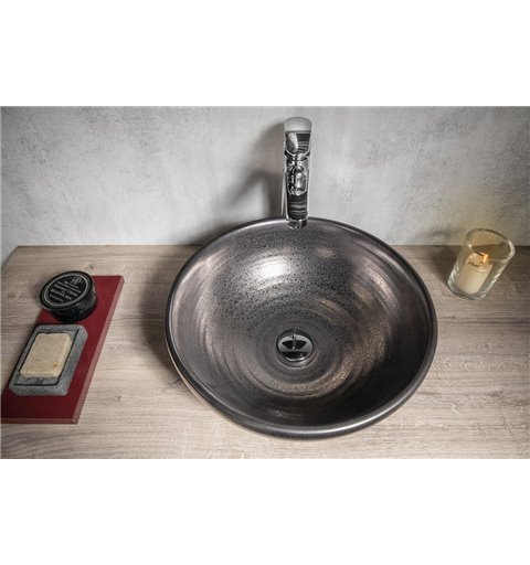 Sapho ATTILA keramické umývadlo, priemer 42,5 cm,  keramické, metalická meď DK010
