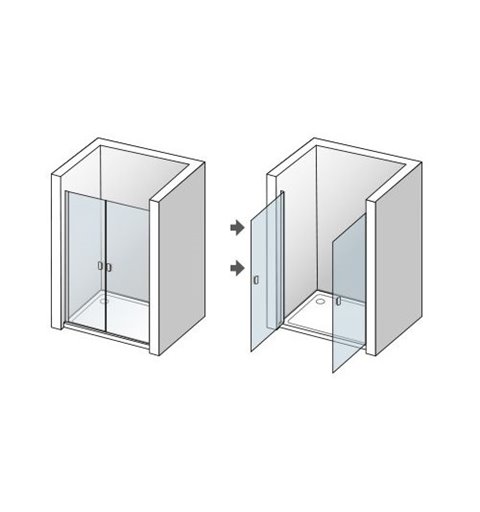 AQUATEK GLASS B2 100cm dvere do niky GLASSB2CH10061