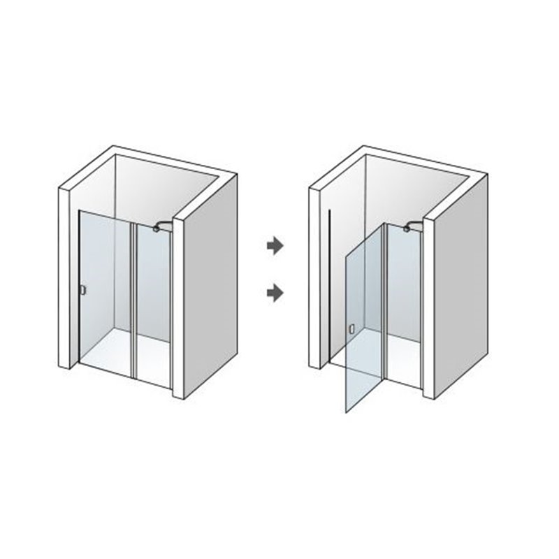 AQUATEK GLASS B5 110cm dvere do niky, profil chróm, sklo číre, GLASSB5CH11062