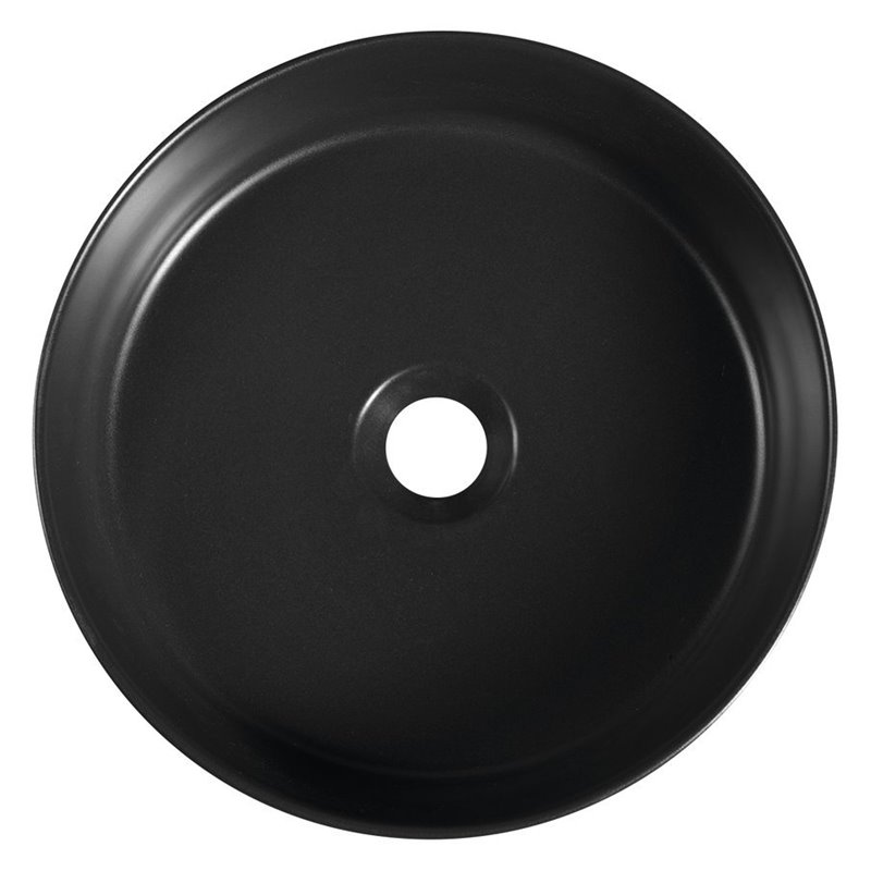 Sapho INFINITY ROUND keramické umývadlo na dosku, priemer 36x12 cm, čierna mat 10NF65036B