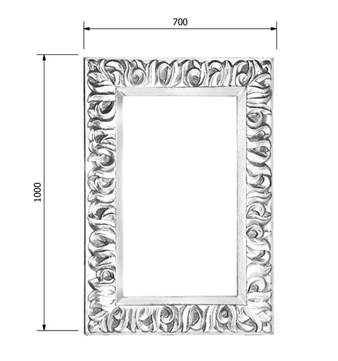Sapho ZEEGRAS zrkadlo v ráme, 70x100cm, biela Antique IN421