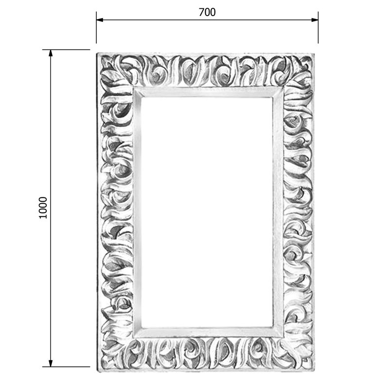 Sapho ZEEGRAS zrkadlo v ráme, 70x100cm, strieborná Antique IN432