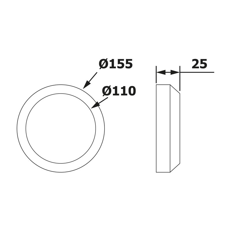 Sapho Krycí krúžok rozeta, nízka 25 mm 101671