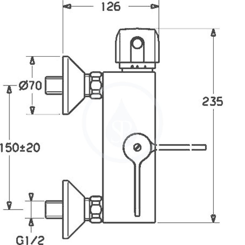 Hansa Tempra - Termostatická sprchová nástenná batéria, chróm (08240202)