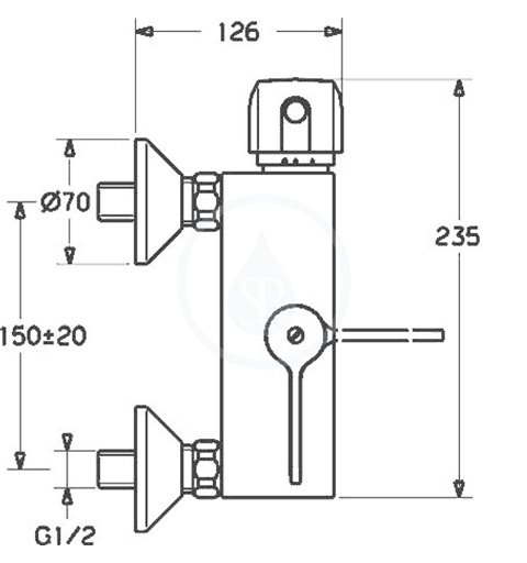 Hansa Tempra - Termostatická sprchová nástenná batéria, chróm (08240202)