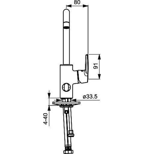 Hansa Polo - Páková drezová batéria s uzatváracím ventilom na umývačku, chróm (51602293)