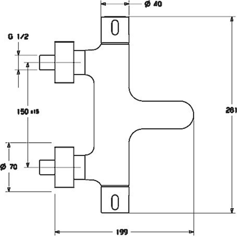 Hansa Prisma - Termostatická vaňová batéria, chróm (58102101)
