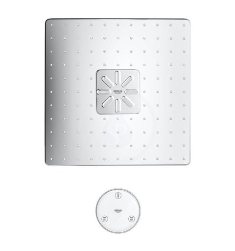 Grohe Rainshower SmartConnect - Hlavová sprcha 310 Cube 9,5 l/min s ramenom a diaľkovým ovládaním, 2 prúdy, chróm 26642000