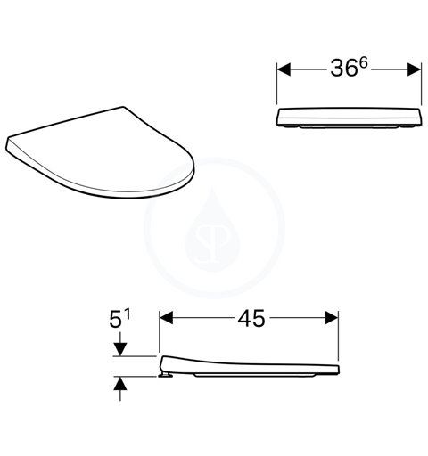Geberit iCon - WC sedadlo, duroplast, Softclose, biela (574950000)