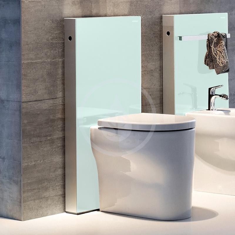 Geberit Monolith - Sanitárny modul na stojace WC, 101 cm, bočný prívod vody, mätovo zelená (131.003.SL.5)