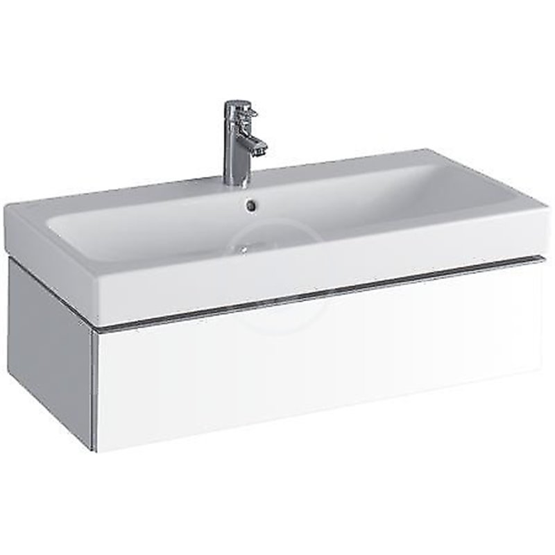 Geberit iCon - Umývadlo, 900 mm x 485 mm, biele - jednootvorové umývadlo, s KeraTect (124090600)