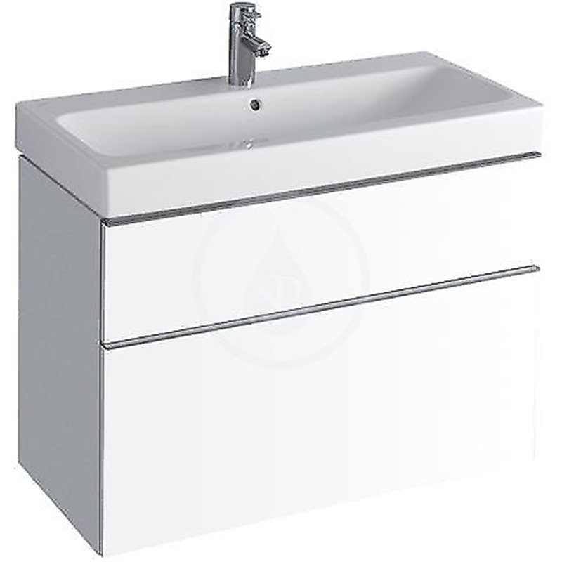 Geberit iCon - Umývadlo, 900 mm x 485 mm, biele - jednootvorové umývadlo, s KeraTect (124090600)