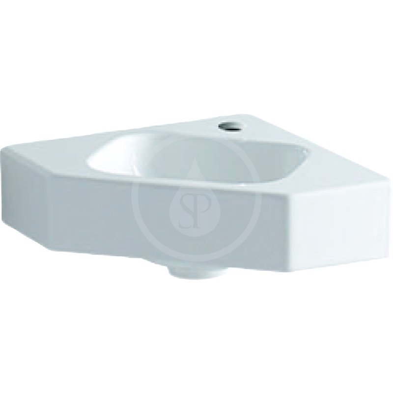 Geberit iCon - Rohové umývadielko bez prepadu, 460 mm x 330 mm, biele - jednootvorové umývadielko, s KeraTect (124729600)