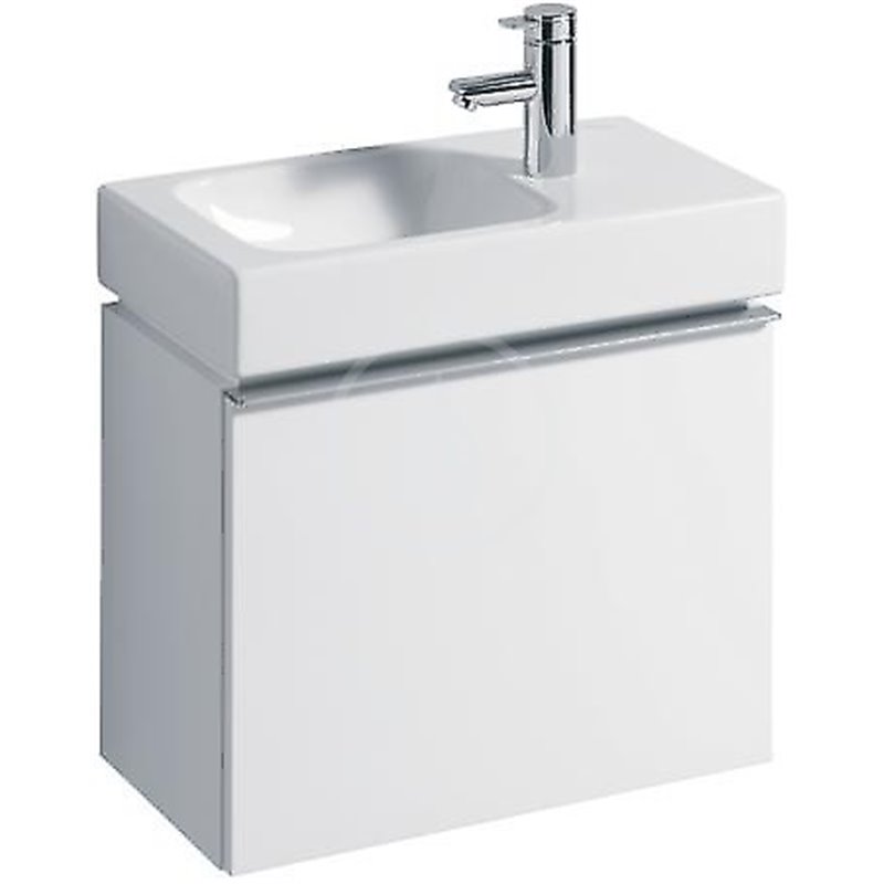 Geberit iCon xs - Umývadlo, 530 mm x 310 mm, biele - jednootvorové umývadlo, pravé (124053000)