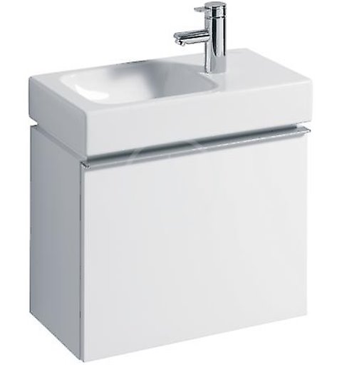 Geberit iCon xs - Umývadlo, 530 mm x 310 mm, biele - jednootvorové umývadlo, ľavé, s KeraTect (124153600)