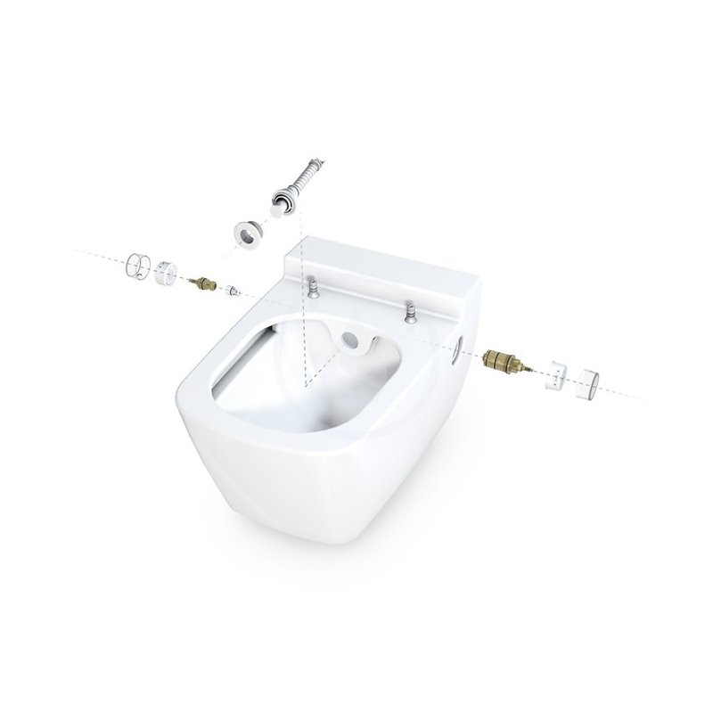 Geberit Kombifix - Súprava predstenovej inštalácie, sprchovacej toalety a sedadla Tece, tlačidla Sigma30, Rimless, SoftClose, ch
