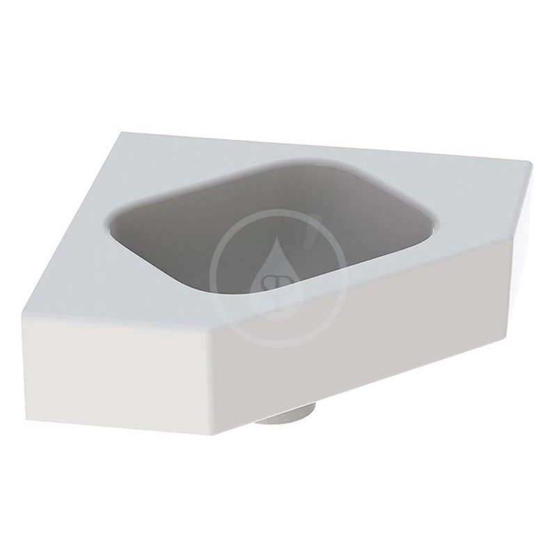 Geberit iCon - Rohové umývadielko 460x330 mm, bez otvoru na batériu, bez prepadu, biela (124730000)