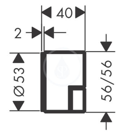 Axor Edge - Uzatvárací ventil pod omietku, chróm/diamantový brús (46771000)