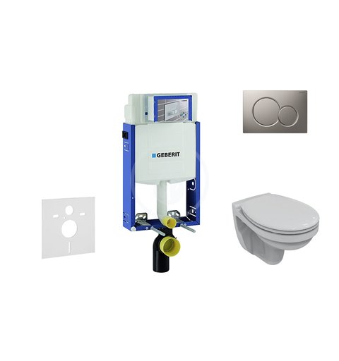 Geberit Kombifix - Súprava na závesné WC + klozet a sedadlo softclose Ideal Standard Quarzo – súprava s tlačidlom Sigma01, matný