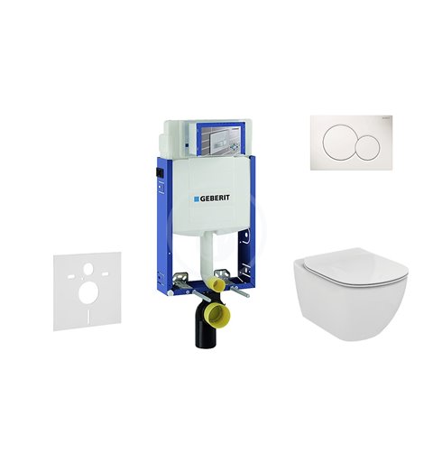 Geberit Kombifix - Súprava na závesné WC + klozet a sedadlo Ideal Standard Tesi – súprava s tlačidlom Sigma01, biele 110.302.00.