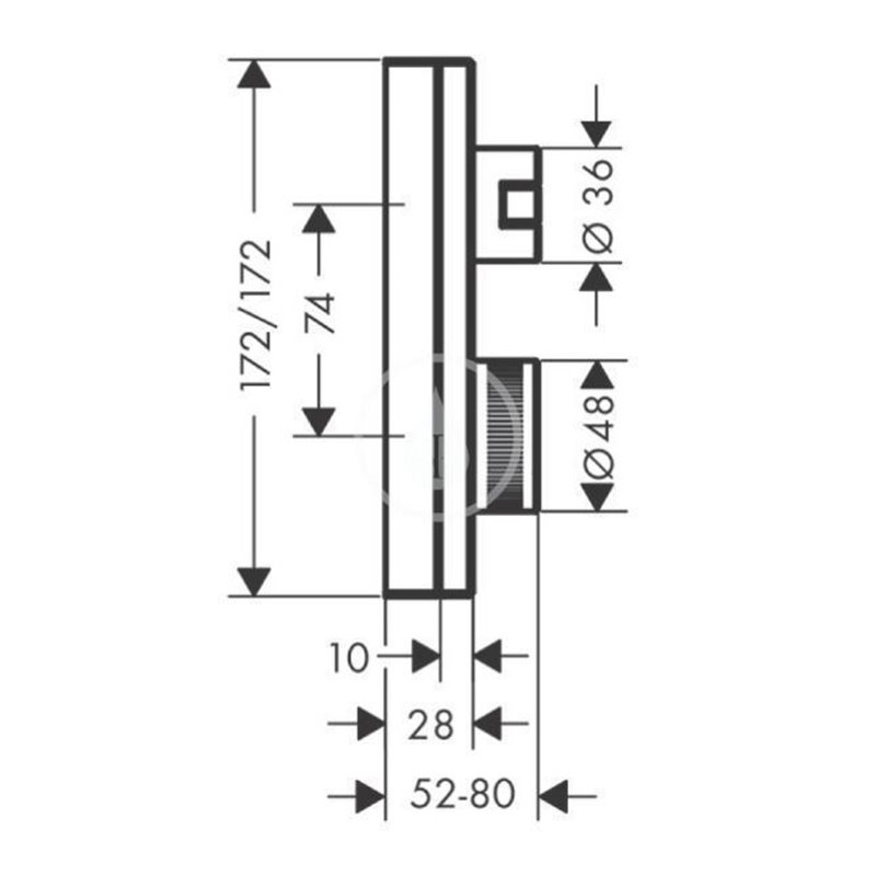 Axor Edge - Termostatická batéria pod omietku na 2 spotrebiče, chróm/diamantový brús (46761000)