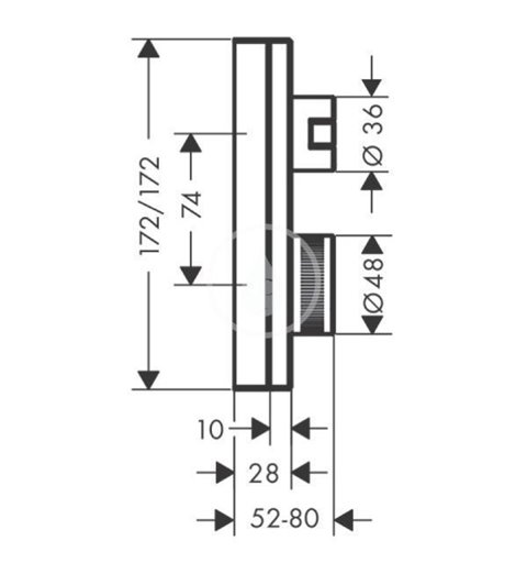 Axor Edge - Termostatická batéria pod omietku, chróm/diamantový brús (46751000)