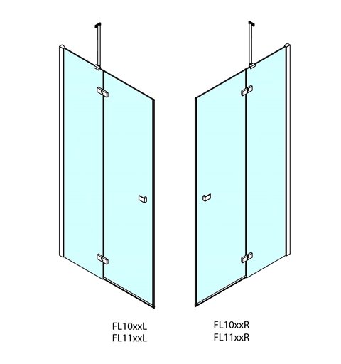 Polysan FORTIS LINE štvorcová sprchová zástena 900x900 mm, rohový vstup FL1090LFL1090R