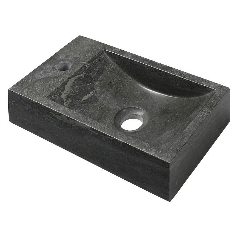 Sapho BLOK kamenné umývadlo 40x10x22 cm, čierny Antracit 2401-38