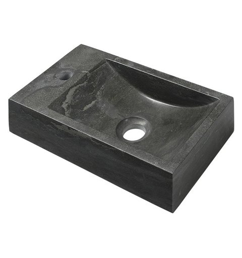 Sapho BLOK kamenné umývadlo 40x10x22 cm, čierny Antracit 2401-38